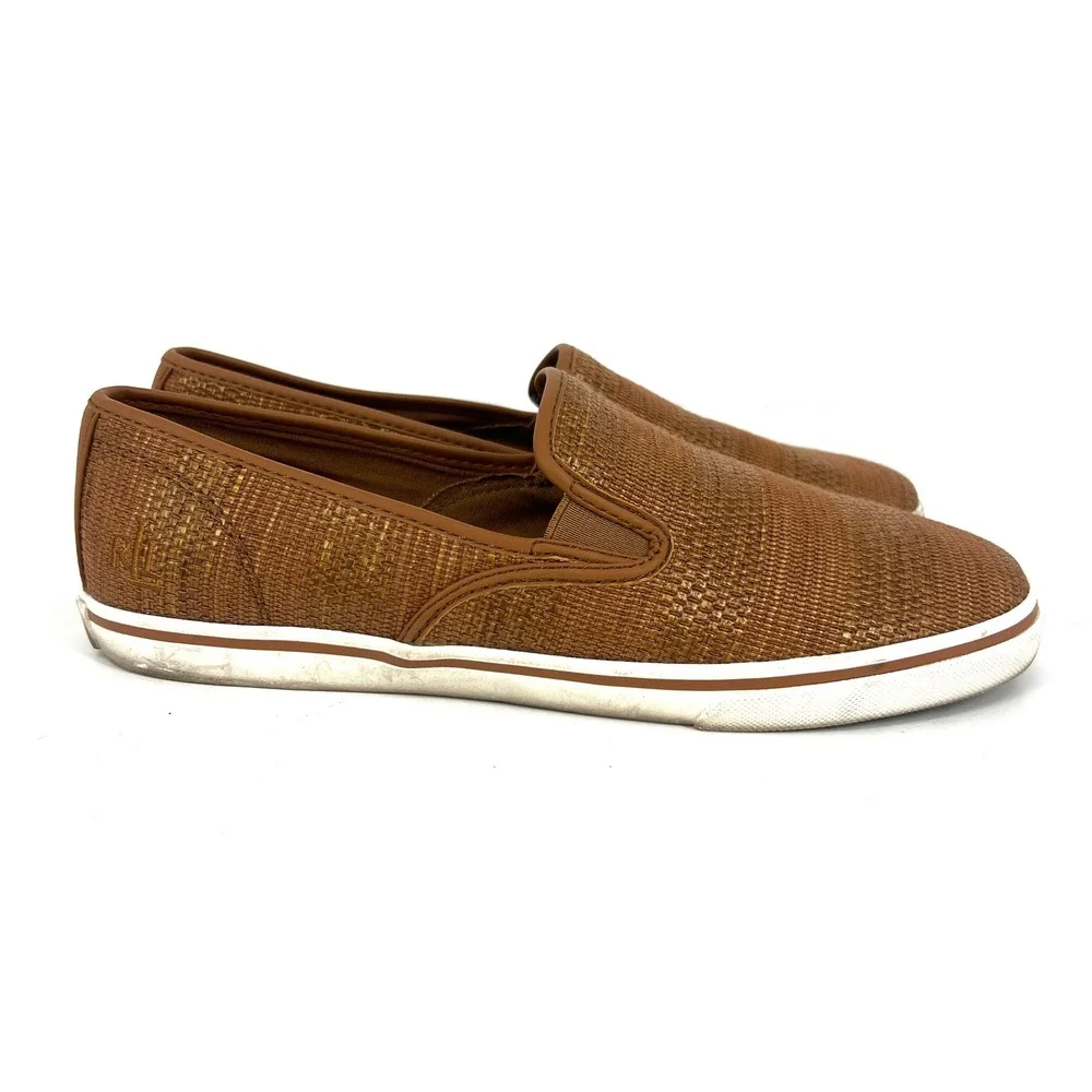 Lauren Ralph Lauren Janis Tan Woven Slip On‎ Loafer Flats Women's Size 9B